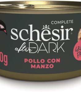Schesir After Dark Komplettnahrung für ausgewachsene Katzen, Filets (12 Dosen à 80 g)